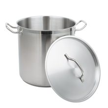 Cargar imagen en el visor de la galería, OLLA FONDO 40 QT C/TAPA AC INOX 18/8