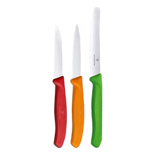Cargar imagen en el visor de la galería, SET 3 PZ CUCHILLO P/ VERDURAS COLORES