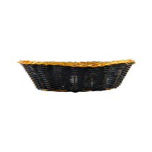 Cargar imagen en el visor de la galería, CANASTA PANERA OVAL 9x7" NEGRO Y ORO