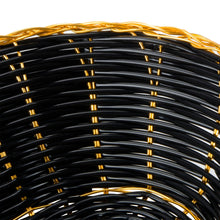 Cargar imagen en el visor de la galería, CANASTA PANERA OVAL 9x7" NEGRO Y ORO
