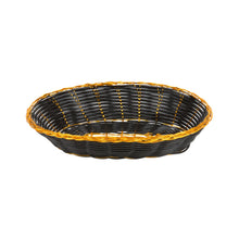Cargar imagen en el visor de la galería, CANASTA PANERA OVAL 9x7" NEGRO Y ORO