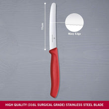 Cargar imagen en el visor de la galería, CUCHILLO 11 CM DENTADO ROJO