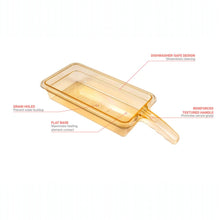 Cargar imagen en el visor de la galería, BANDEJA C/MANGO 1/3 x 2.5" AMBAR
