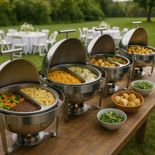 Cargar imagen en el visor de la galería, BANDEJA REDONDA P/CHAFER CON DIVISON