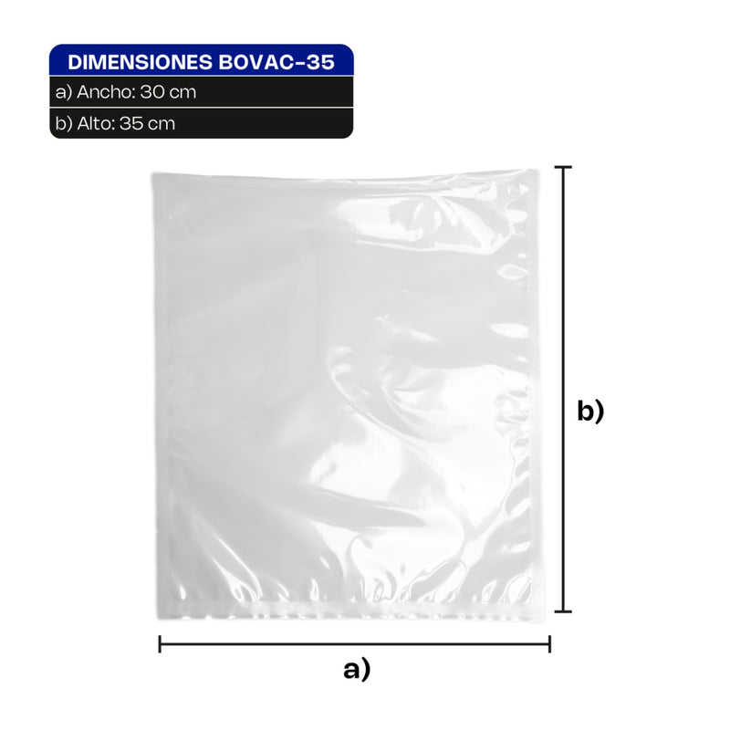 BOLSA 30 x 35 P/EMPAQUE AL VACIO C/100 PZ