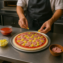 Cargar imagen en el visor de la galería, CHAROLA RED PIZZA BORDE 16" ALUMINIO