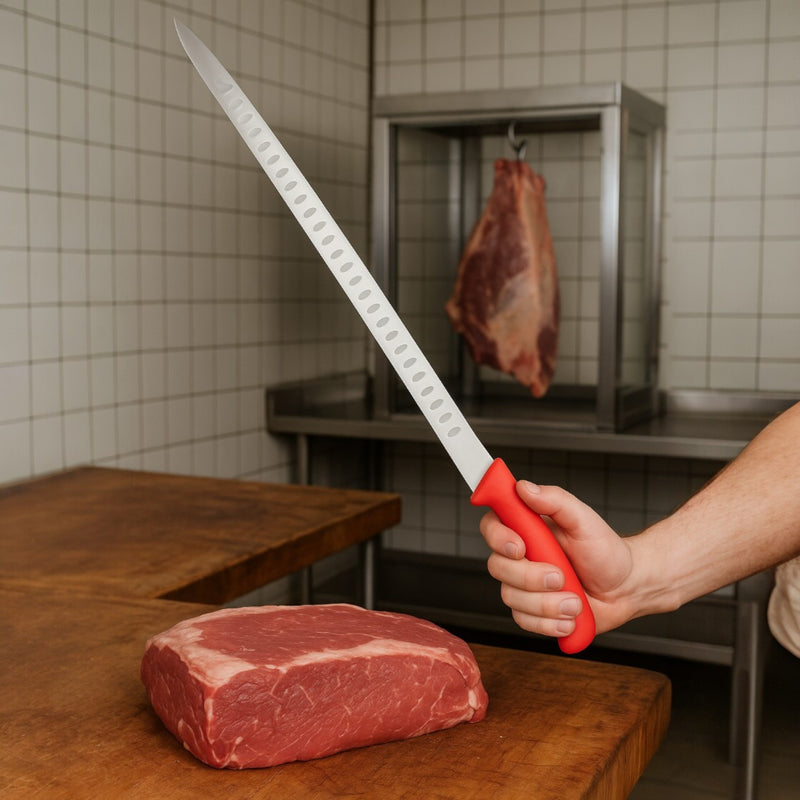 CUCHILLO CECINERO 14" MGO ROJO