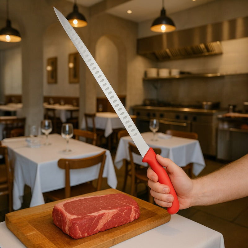 CUCHILLO CECINERO 14" MGO ROJO