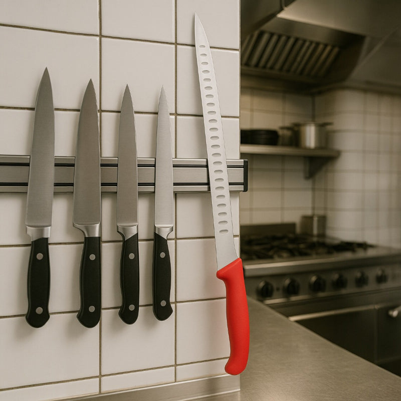 CUCHILLO CECINERO 14" MGO ROJO