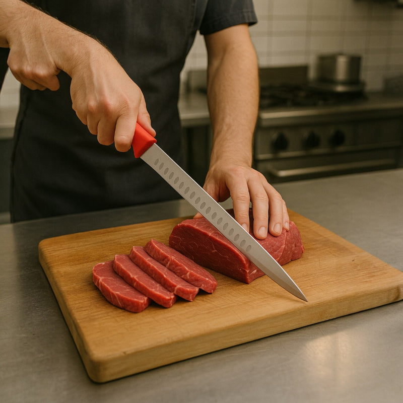 CUCHILLO CECINERO 14" MGO ROJO