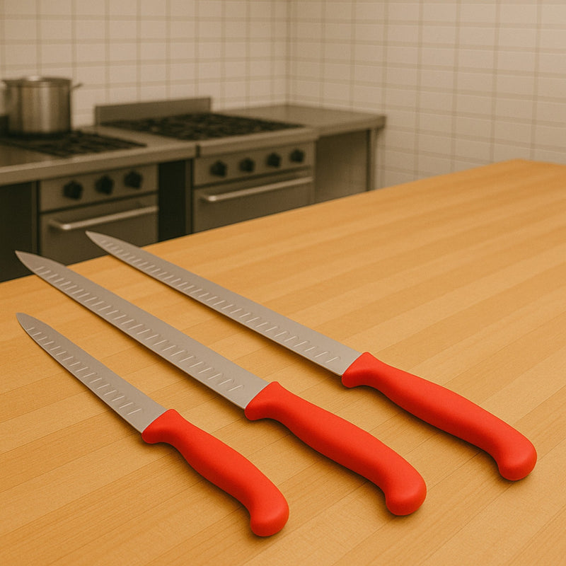 CUCHILLO CECINERO 14" MGO ROJO