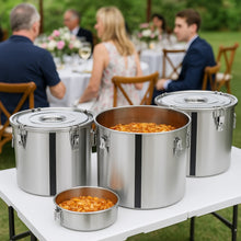 Cargar imagen en el visor de la galería, OLLA DE ACERO INOX 35 CON CLIP 34 LT