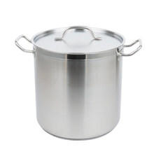 Cargar imagen en el visor de la galería, OLLA FONDO 40 QT C/TAPA AC INOX 18/8