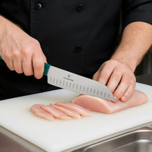 Cargar imagen en el visor de la galería, SWISS CUCHILLO SANTOKU 17 CM VERDE