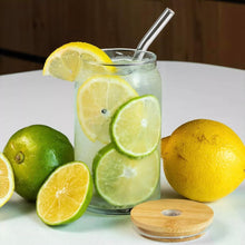 Cargar imagen en el visor de la galería, VASO LATA VIDRIO C/TAPA/POPOTE