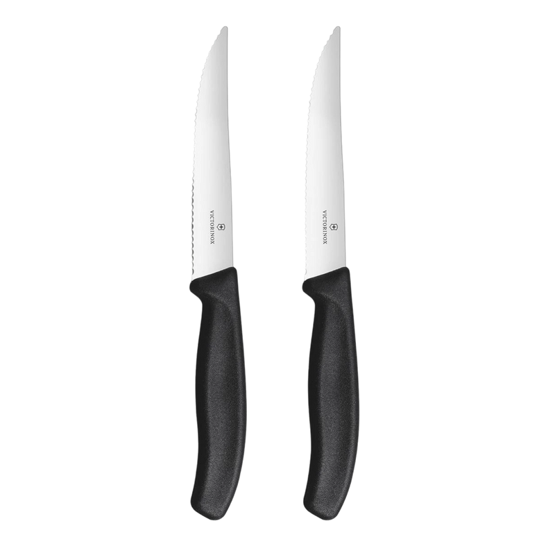 SET 2 PZ CUCHILLO CARNE 12 CM NEGRO