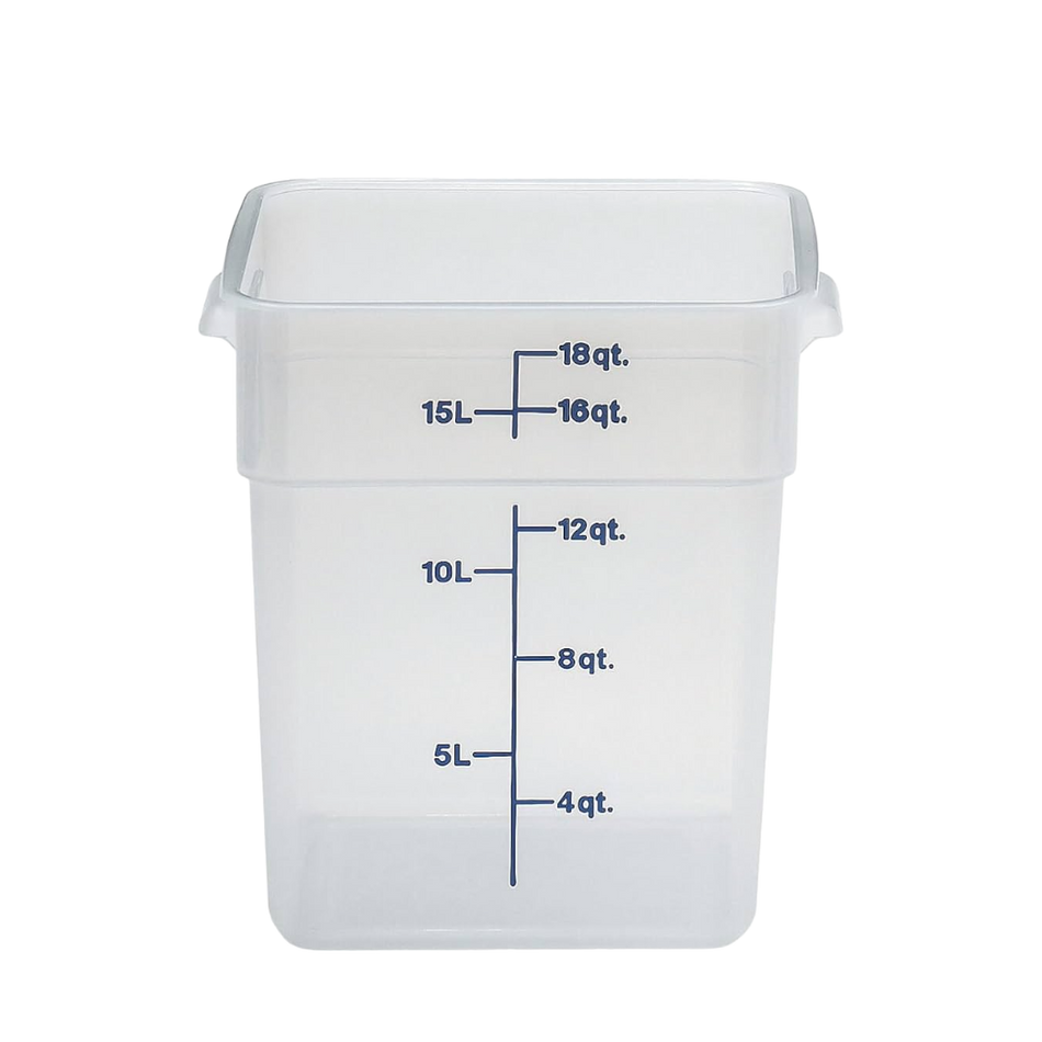 CONTENEDOR PP CUAD 18 QT TRANSLUCIDO