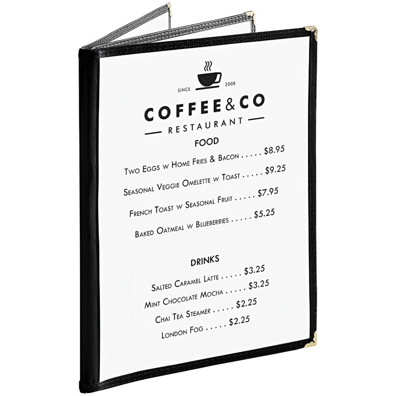 FORRO MENU 3 HOJAS 8.5x11" NEGRO