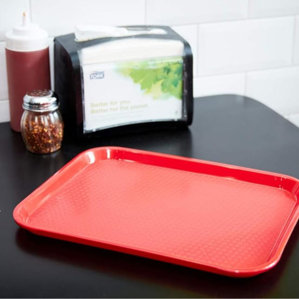 CHAROLA TH FAST FOOD 14x18" ROJO