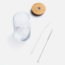Cargar imagen en el visor de la galería, VASO LATA VIDRIO C/TAPA/POPOTE Y CEPILLO
