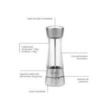 Cargar imagen en el visor de la galería, MOLINILLO DE SAL O PIMENTA AC INOX
