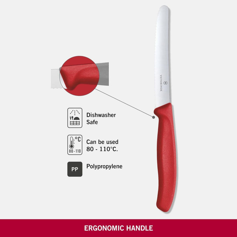 CUCHILLO 11 CM DENTADO ROJO