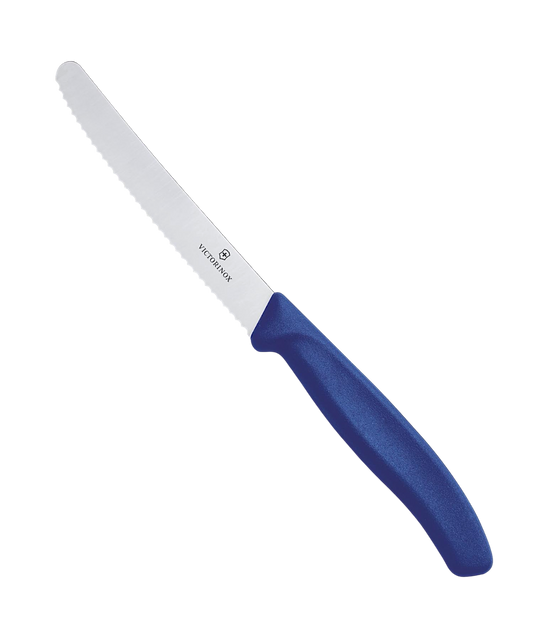 CUCHILLO 11 CM DENTADO AZUL