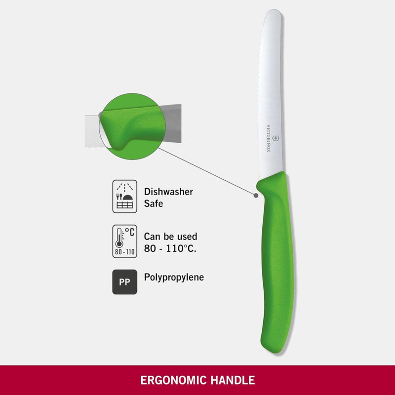 CUCHILLO 11 CM DENTADO VERDE