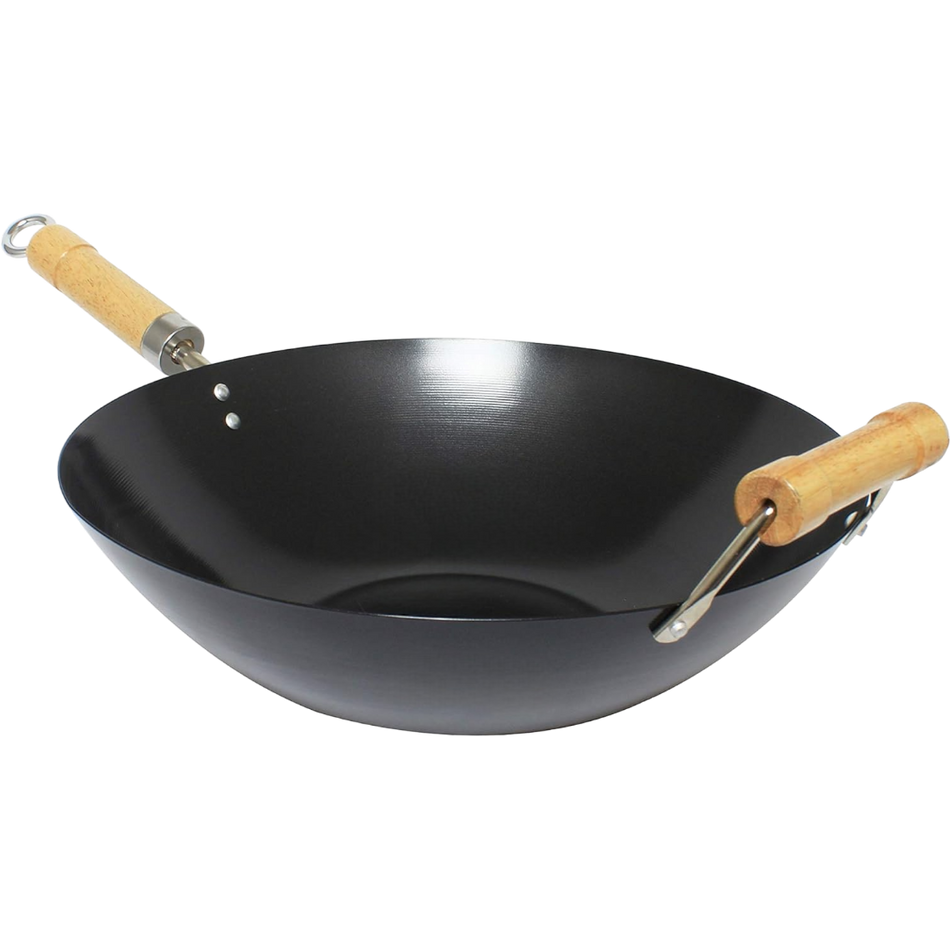 WOK ACERO AL CARBON MGO MADERA 14"