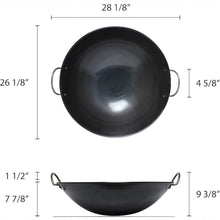 Cargar imagen en el visor de la galería, WOK DE HIERRO CON DOBLE ASA 26&quot;
