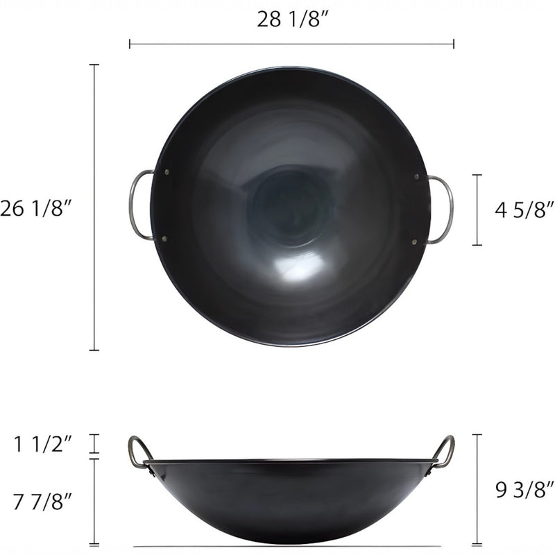 WOK DE HIERRO CON DOBLE ASA 26"
