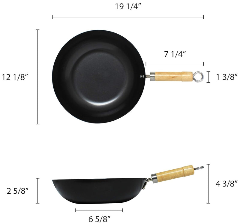 WOK ACERO AL CARBON MGO MADERA 12" THUNDER