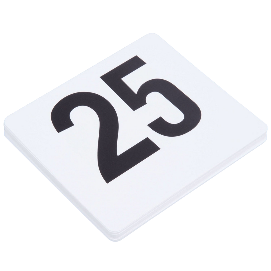 NUMEROS DE MESA 1-25 PLASTICO 4 X 4 PG
