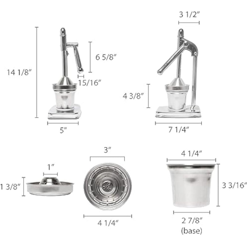 EXPRIMIDOR MANUAL 14" AC INOX