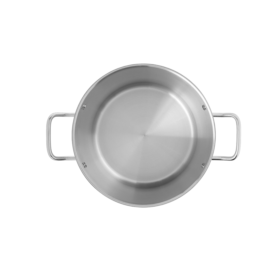 OLLA FONDO 16 QT C/TAPA AC INOX 18/8