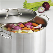 Cargar imagen en el visor de la galería, OLLA FONDO 12 QT C/TAPA AC INOX 18/8

