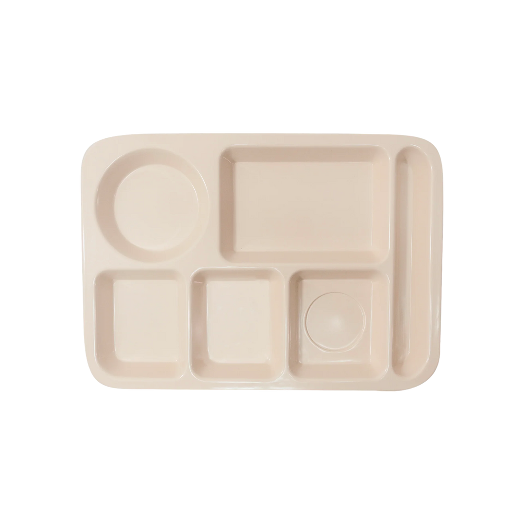 CHAROLA RECT 6 DIV MELAMINA BEIGE