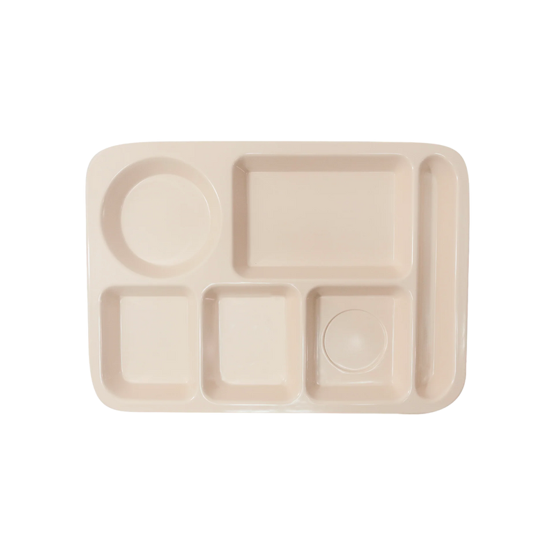 CHAROLA RECT 6 DIV MELAMINA BEIGE