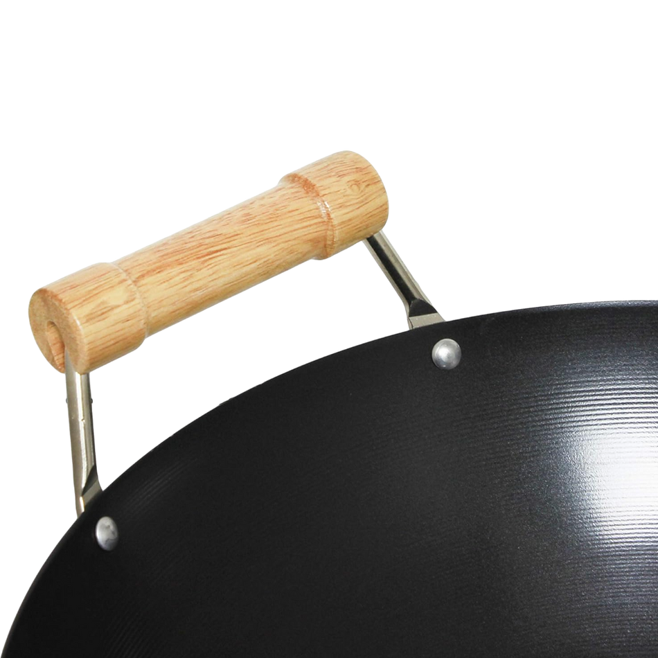 WOK ACERO AL CARBON MGO MADERA 14"
