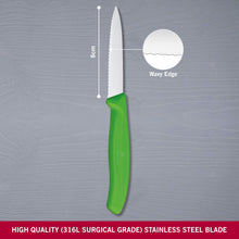 Cargar imagen en el visor de la galería, CUCHILLO 08 CM DENTADO VERDE
