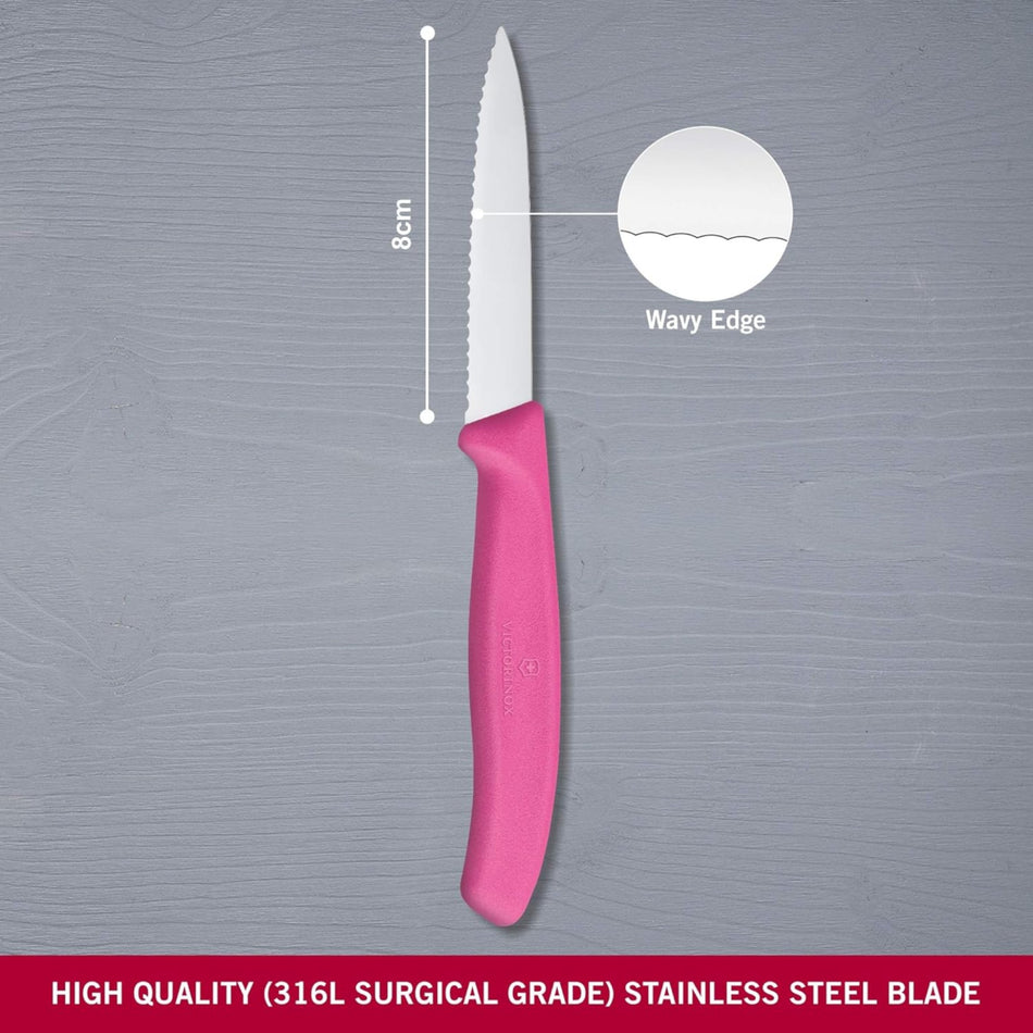 CUCHILLO 08 CM FILADO ROSA