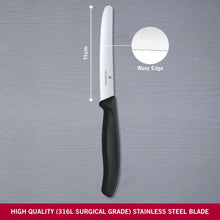 Cargar imagen en el visor de la galería, CUCHILLO 11 CM DENTADO NEGRO
