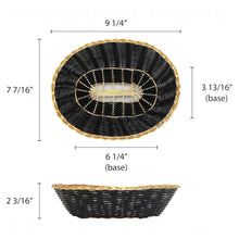 Cargar imagen en el visor de la galería, CANASTA PANERA OVAL NEGRO Y ORO
