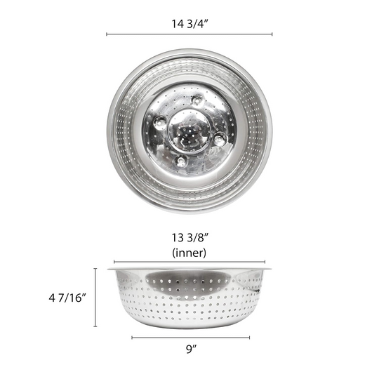 ESCURRIDOR PERFO 4.5 MM 13" AC INOX