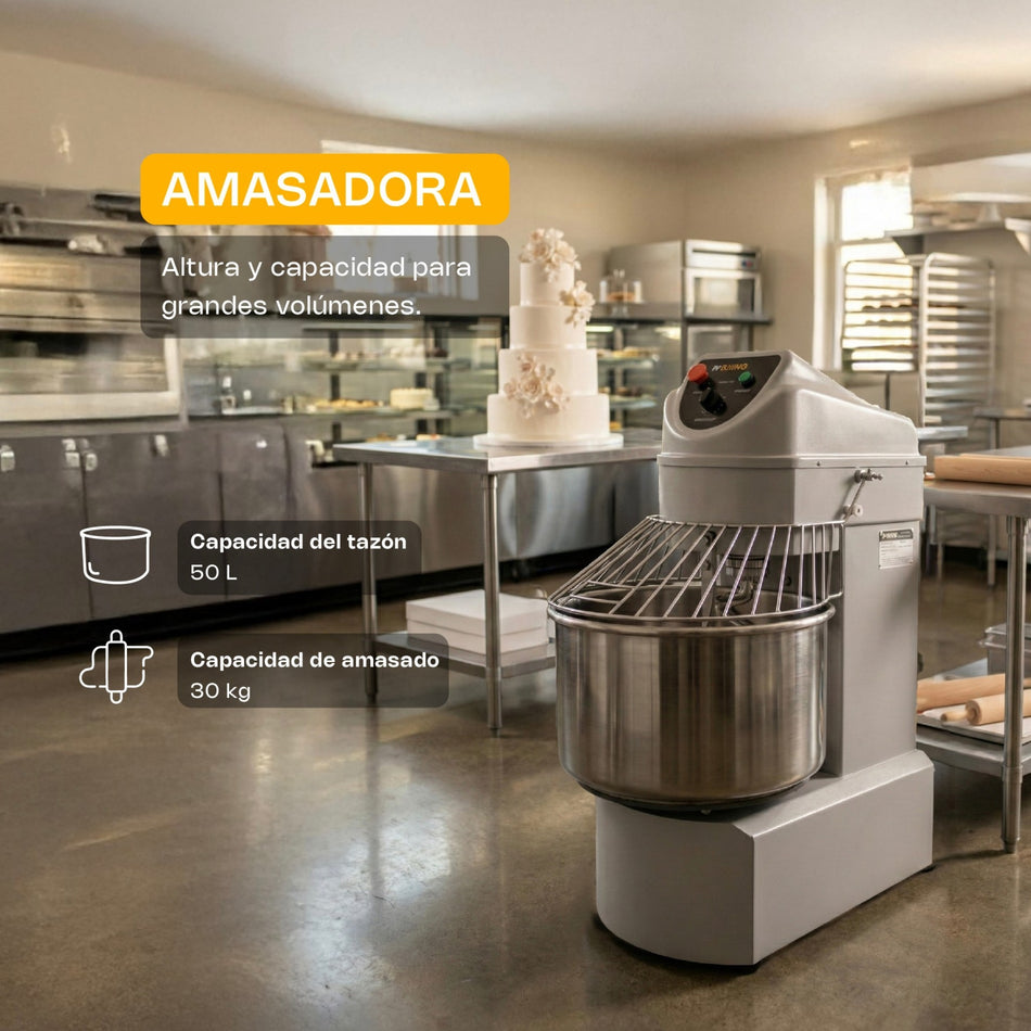 AMASADORA 50 LT POTENCIA 3,000 W
