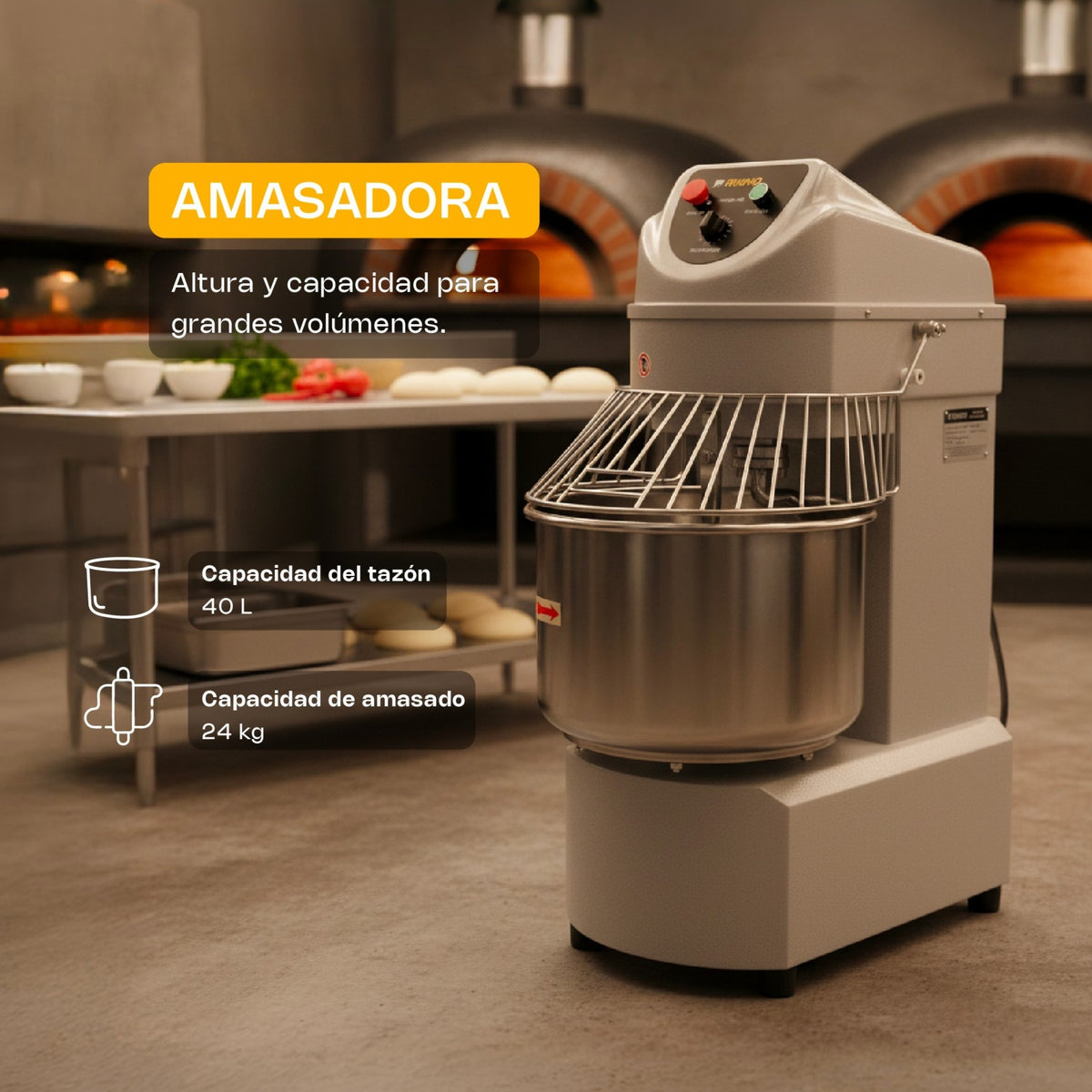 AMASADORA 40 LT POTENCIA 3,000 W