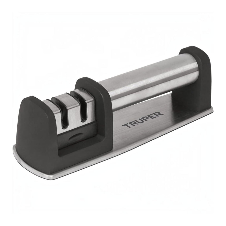 Afilador de cuchillos de lujo Truper de acero inoxidable con doble ranura