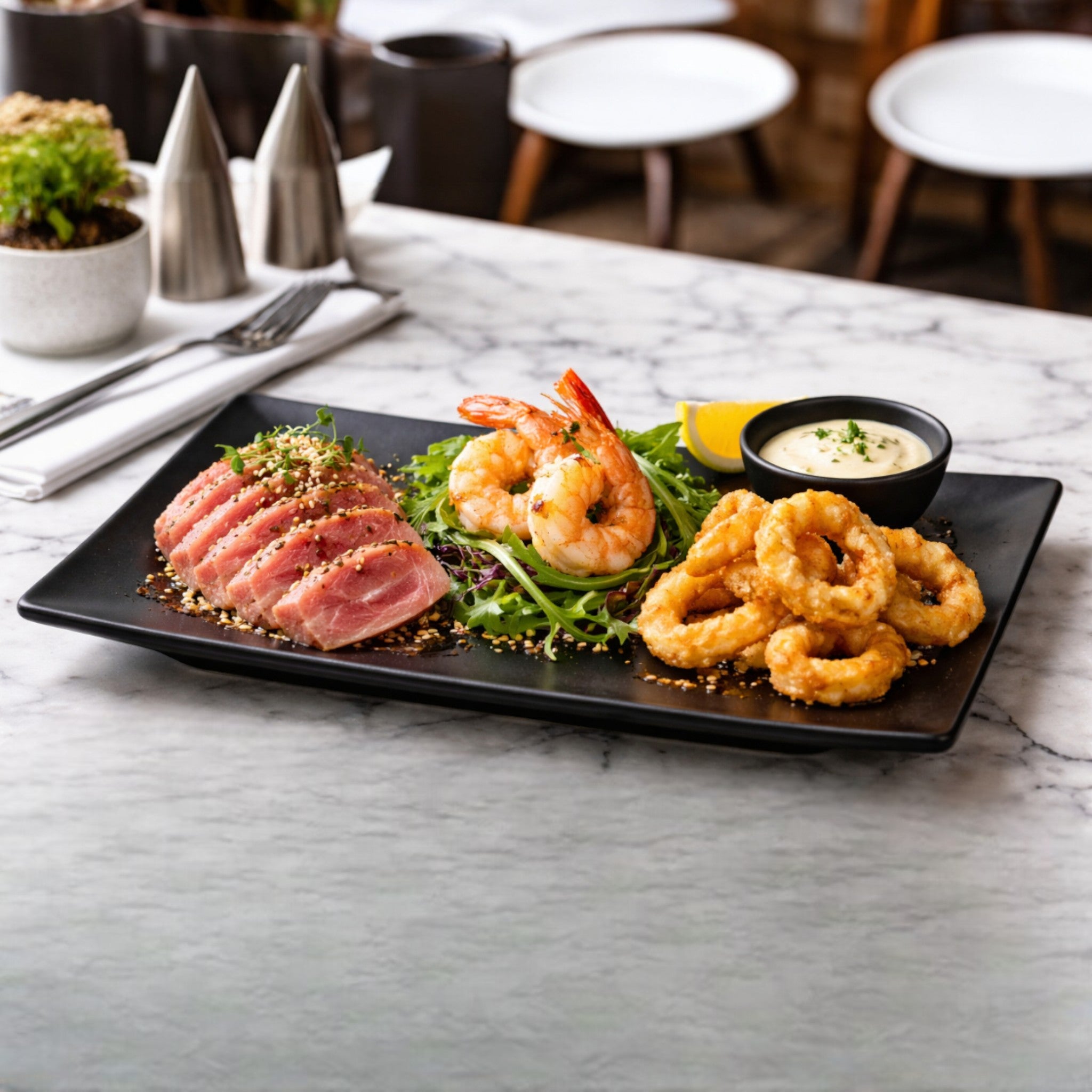 BANDEJA RECT 24x16 CM NEGRO MATE