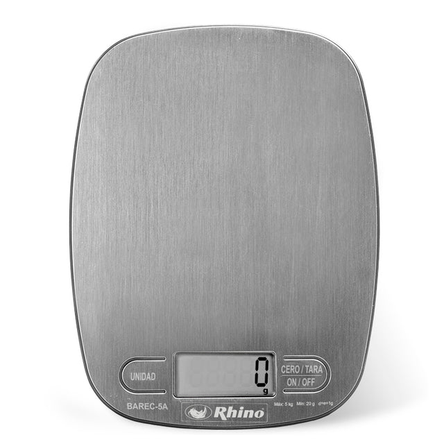 BASCULA C/PLATO AC INOX 5 KG Rhino