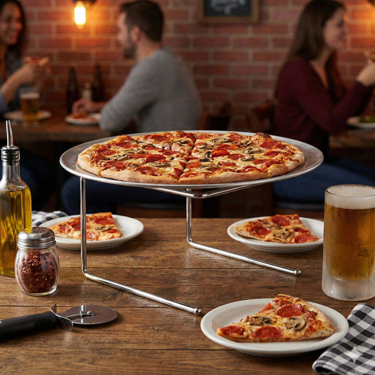 BASE CHAROLAS DE PIZZA CROMADA